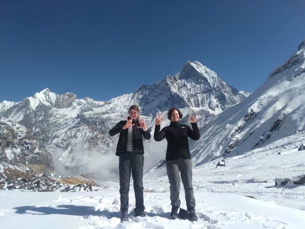 Snow covered trails of Annapurna base camp