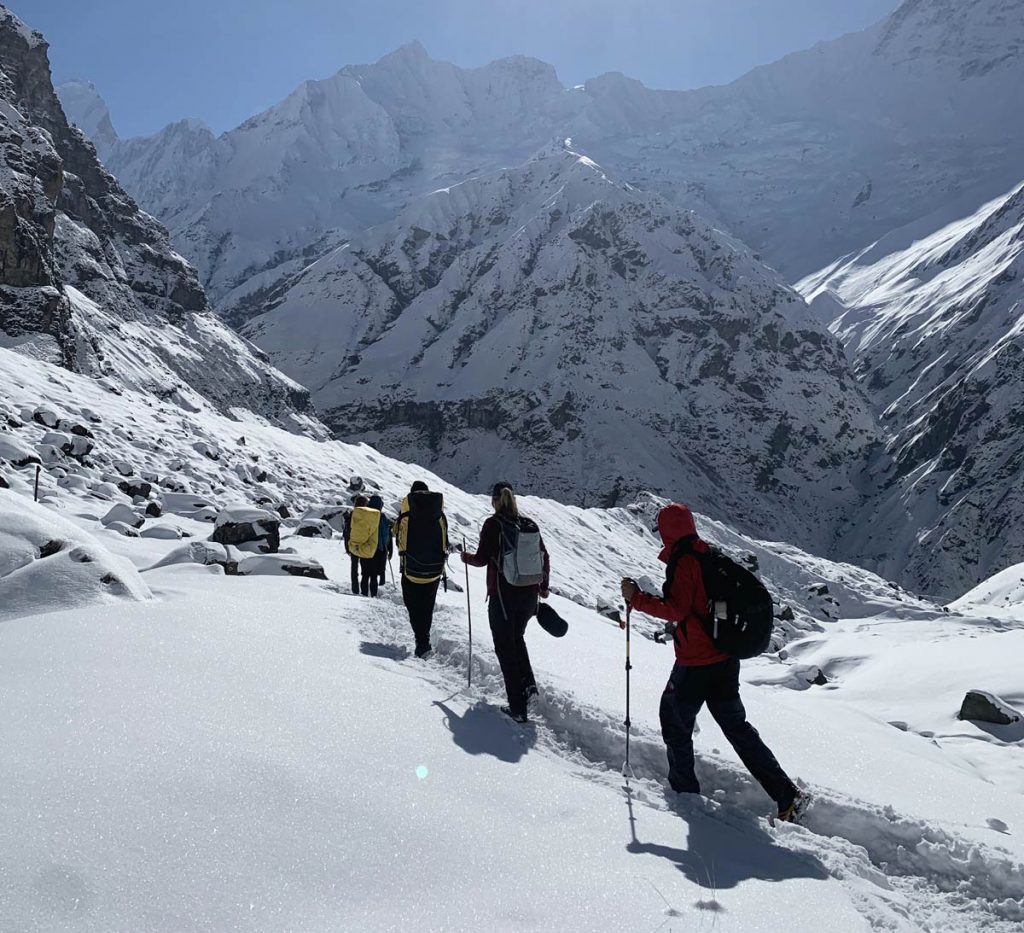 Snowy trail of ABC trek