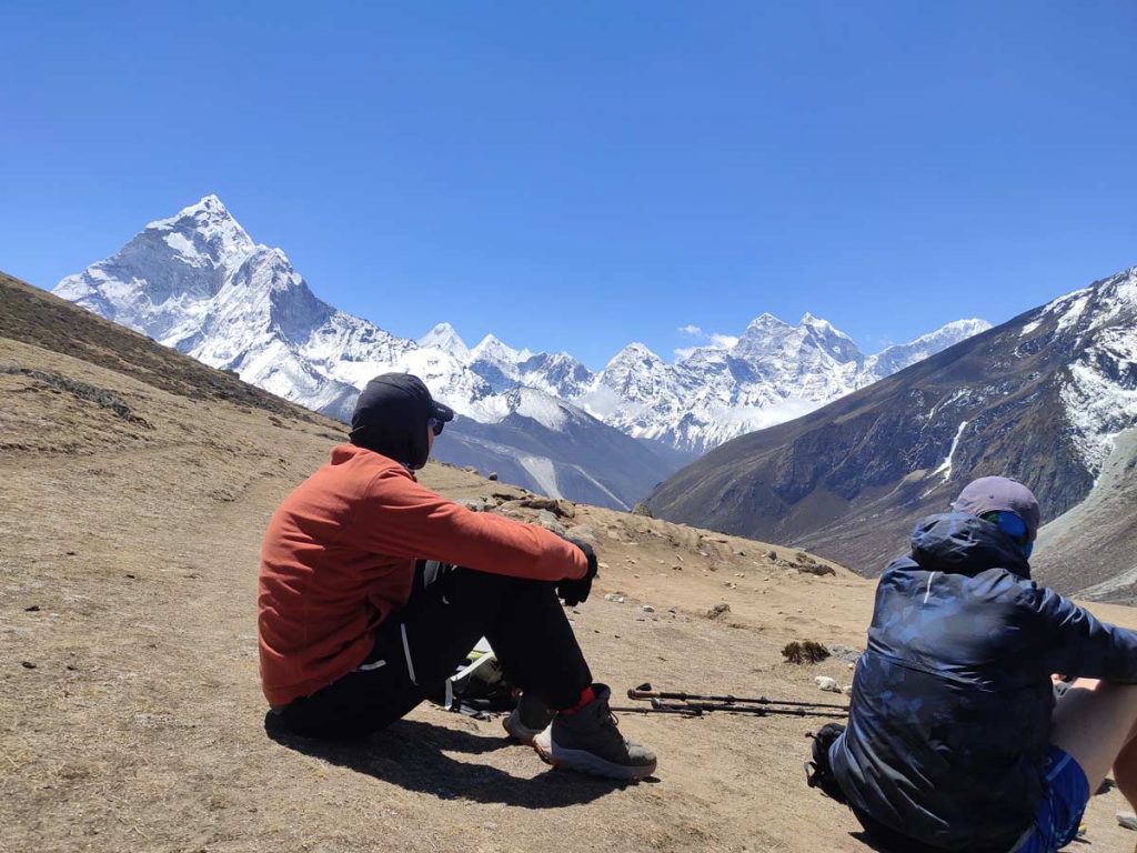Is Everest Base Camp trekking safe? 1 Taking rest during EBC trek