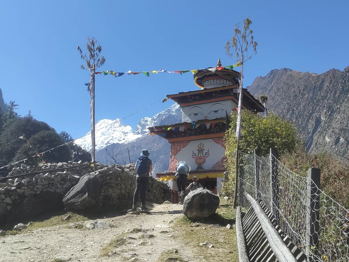 Manaslu Circuit Trek Accommodation: What to Expect during Manaslu Trek 12 trekker entering the Manaslu Circuit