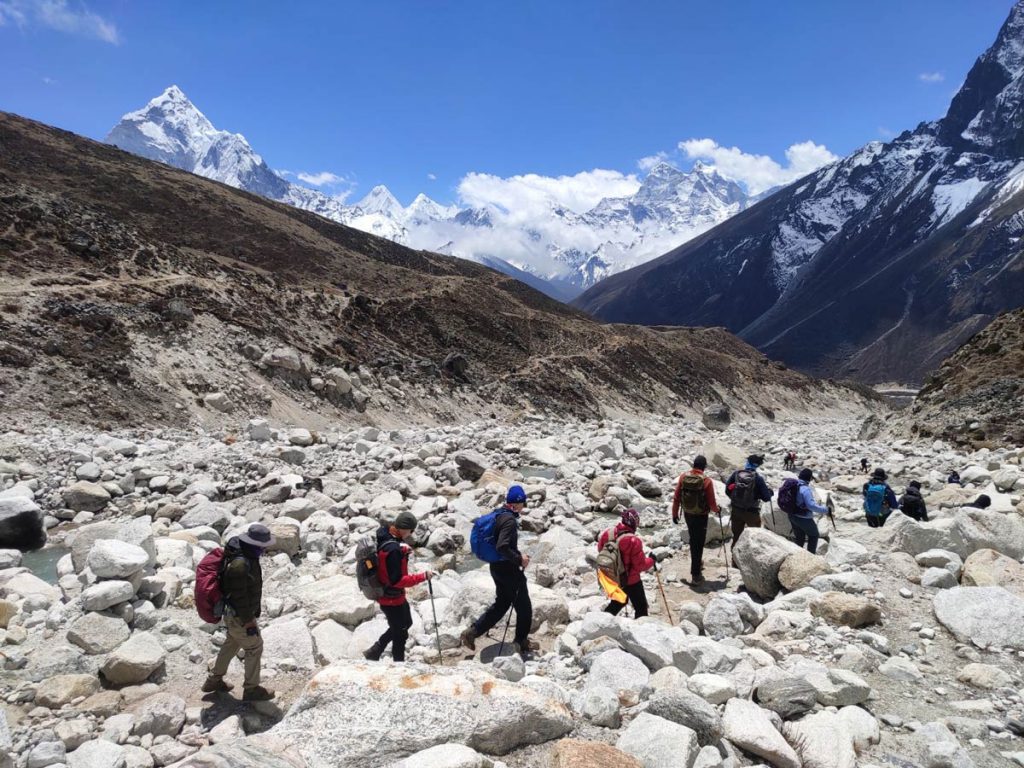 Trekkers on the Everest Base Camp Trail