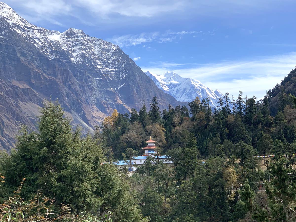 Manaslu Circuit Trek Elevation:Complete Altitude & Elevation Gain Guide 6 A Gompa on the way to Lho from Namrung