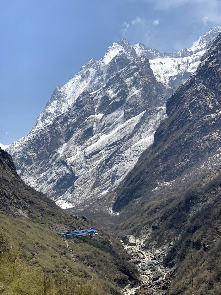 Trekking trail of Annapurna Base Camp with tea houses