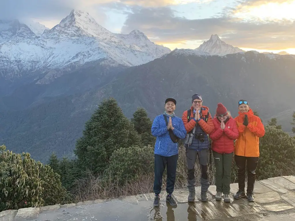 Best Places to Visit in Nepal 10 Happy trekkers at Poon Hill