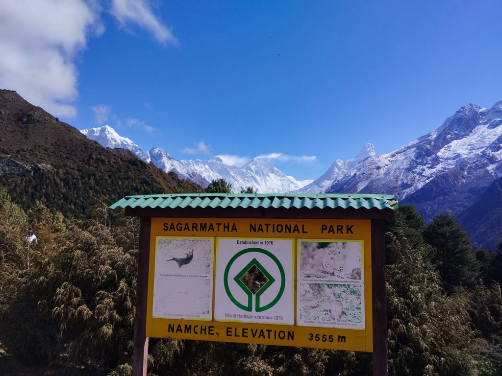Sagarmatha National Park Sign Board