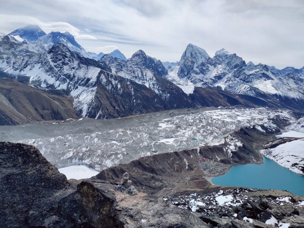 Ngozumpa Glacier and Gokyo Lake from Gokyo Ri