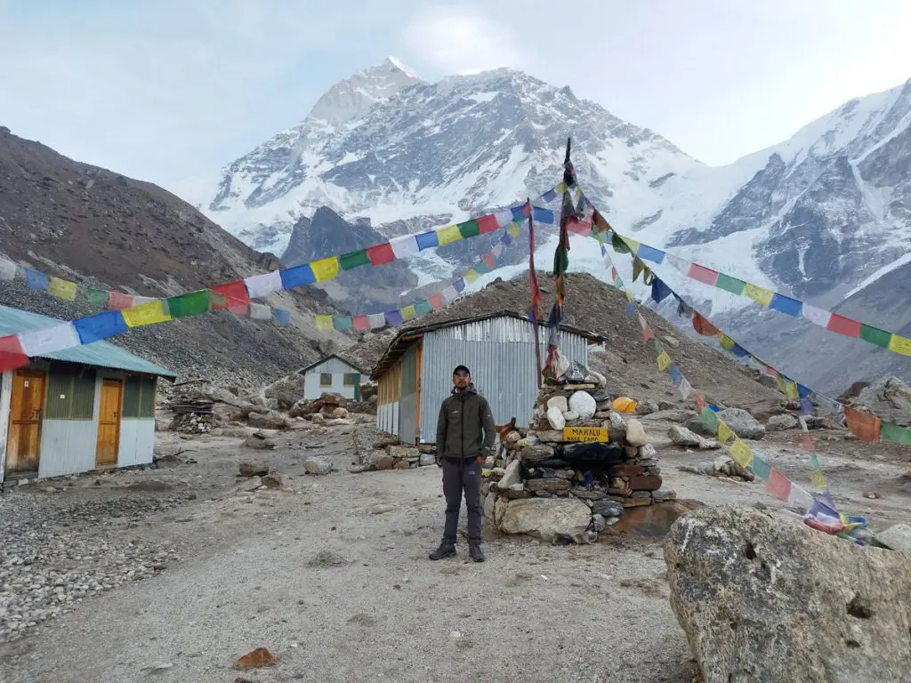 Challenging Treks in Nepal 4 A trekker at Makalu Base Camp