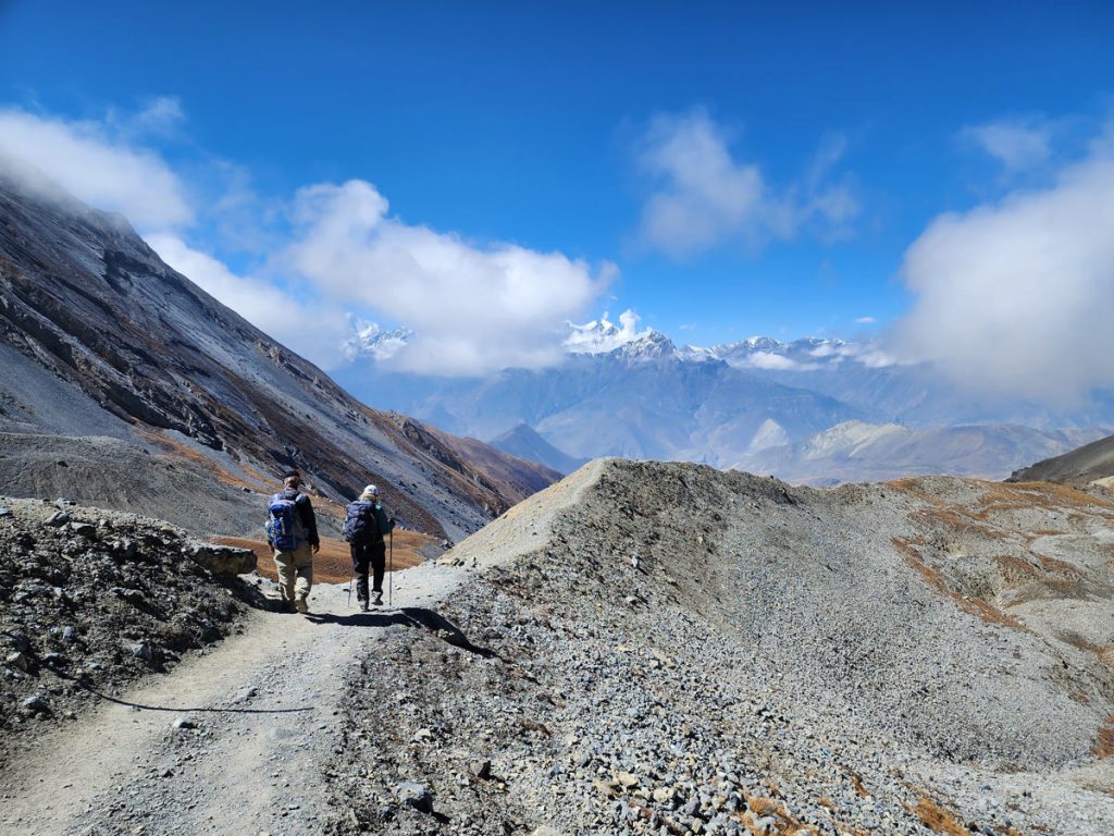 Crossing Thorong La pass to reach Muktinath