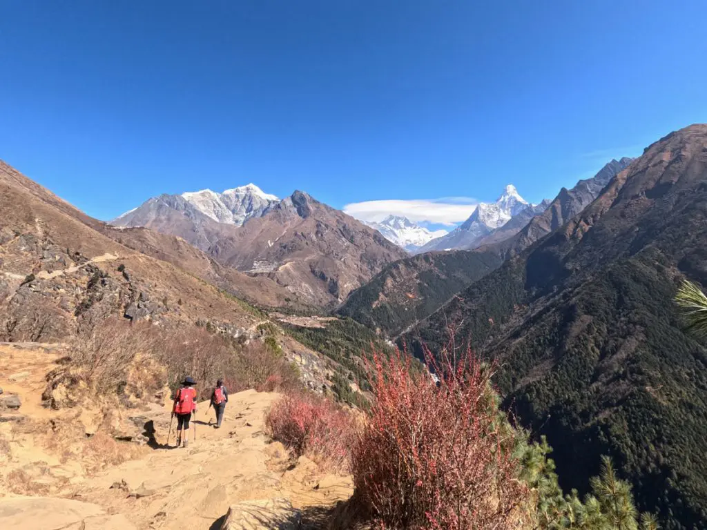 Tengboche Monastery 1 Trekkers on their way to Tengboche from Namche Bazaar