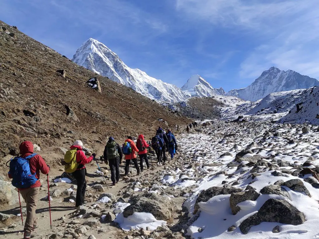Trekkers on EBC Trail