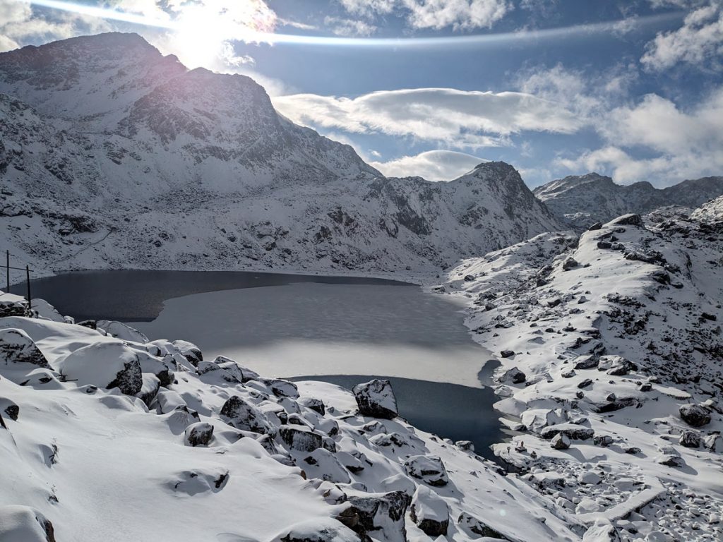 Frozen Gosaikunda Lake