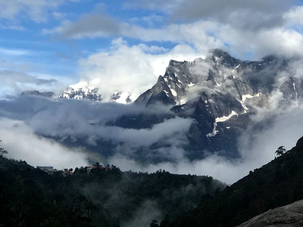 Mystical Tengboche emerges from the monsoon mist.