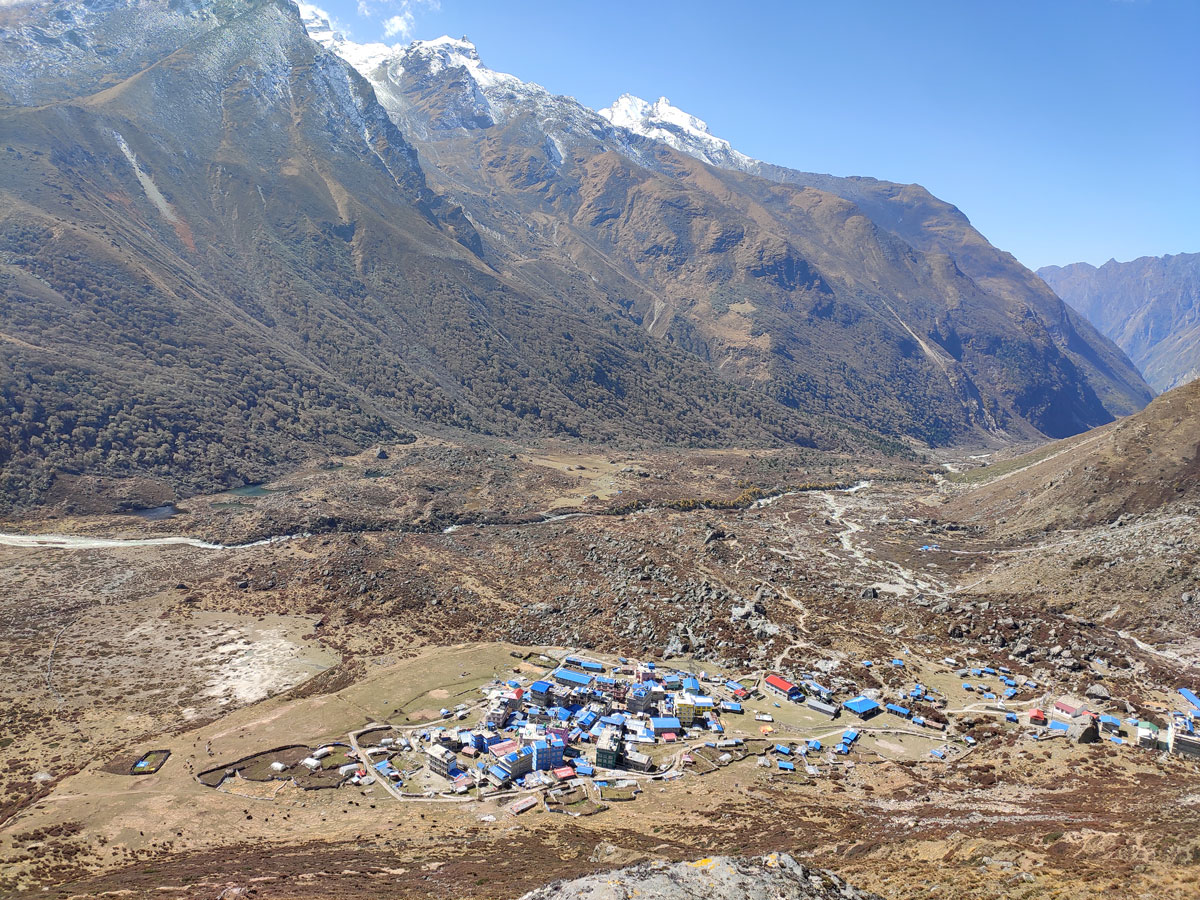 Exploring Kyanjin Ri: Best Himalayan Viewpoint in Langtang 4 A view of Kyanjin Gompa on the way to Kyanjin Ri