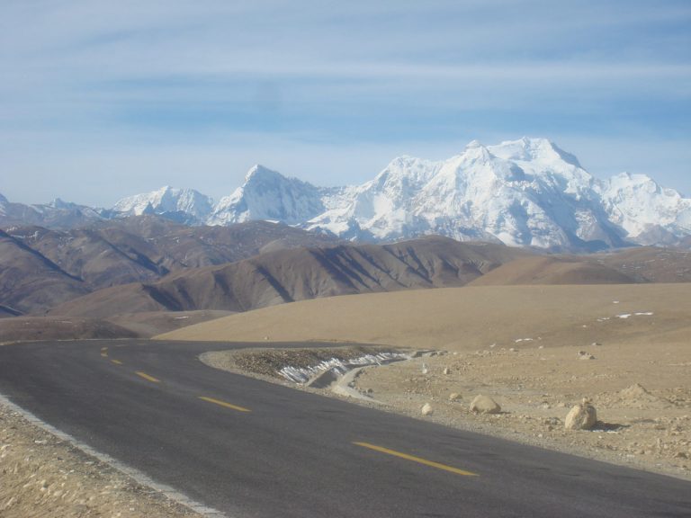 Tibet road with mountain view
