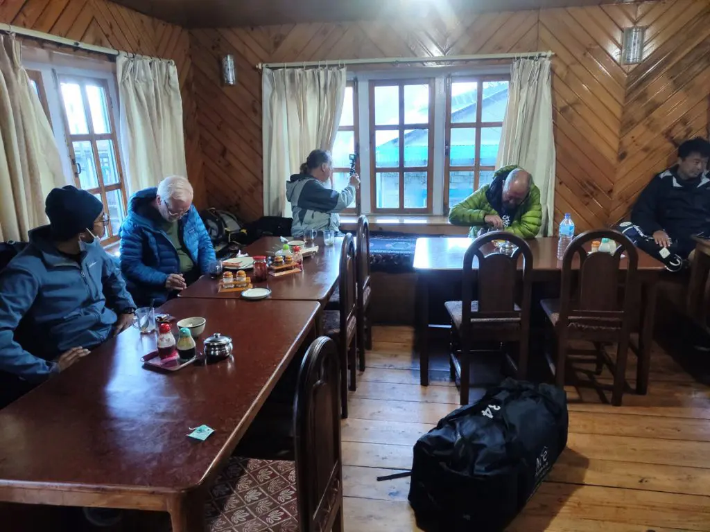 A typical dining hall in the guesthouse