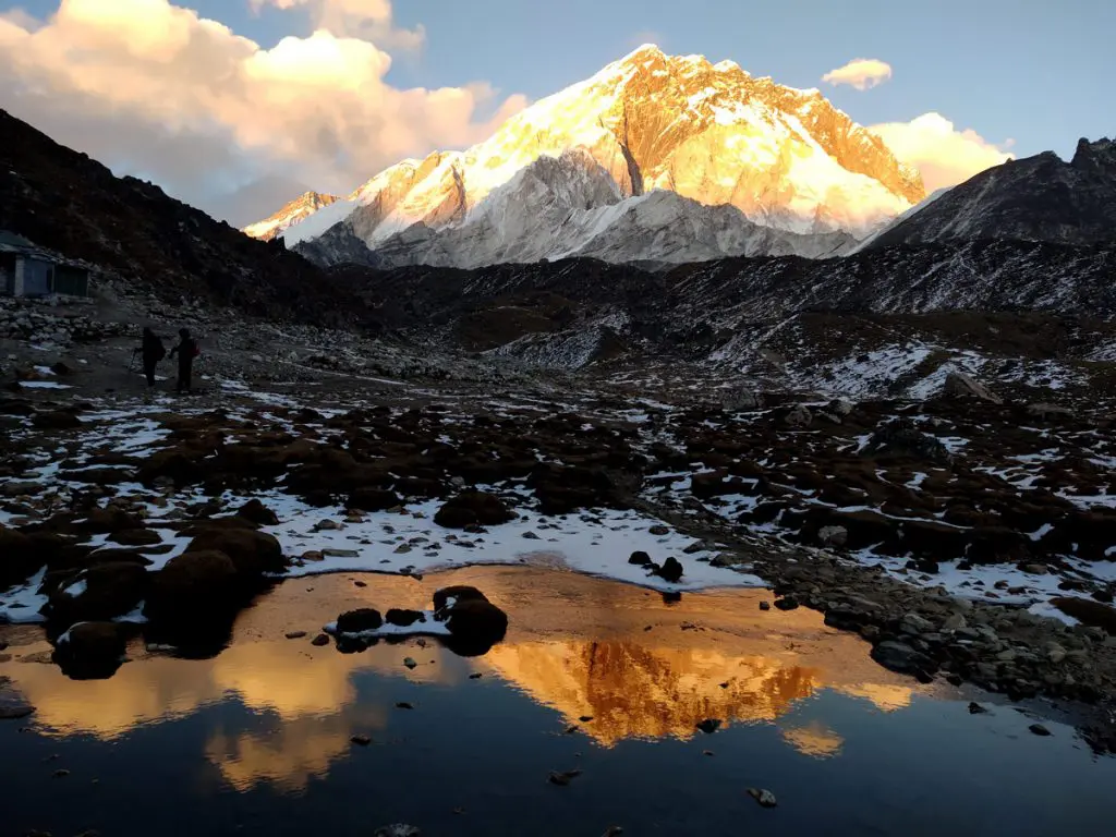 Sunset view of Nutpse from Lobuche