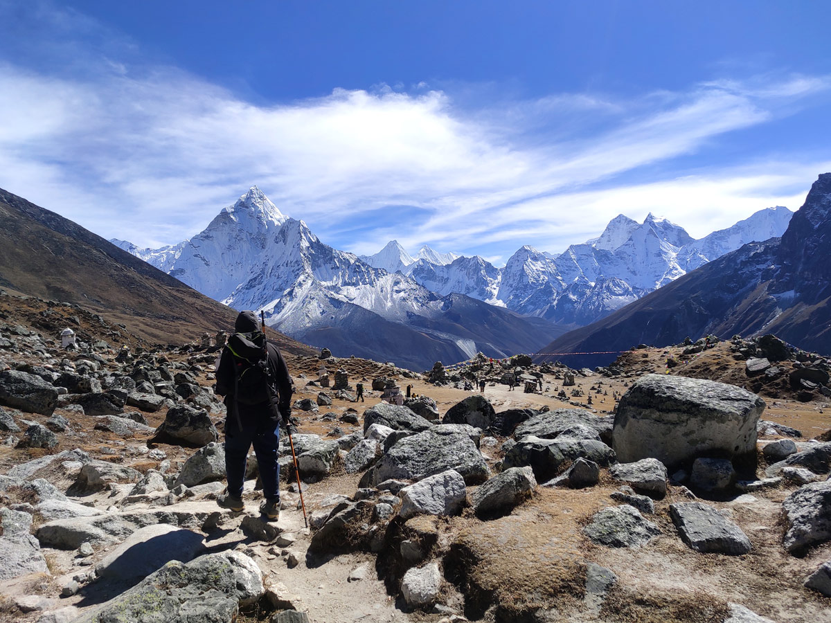 Is Everest Base Camp Trek Suitable for Beginners? 6 View of Amadablam and other peaks from Thukla Pass