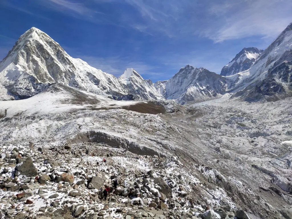 View of Khumbu glacier on the way to Gorakshep from Lobuche