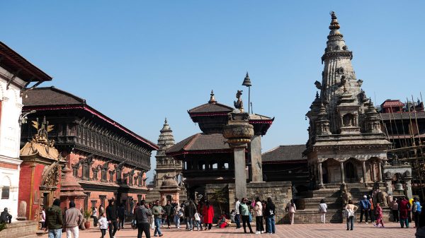 Visitors at Bhaktapur Durbar Square