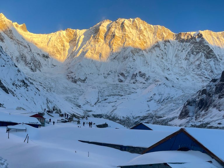 Annapurna I glowing in sunrise