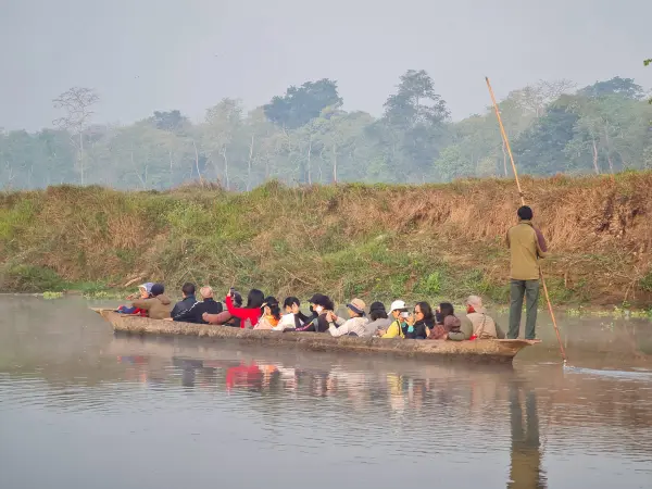 Canoeing in Rapti river