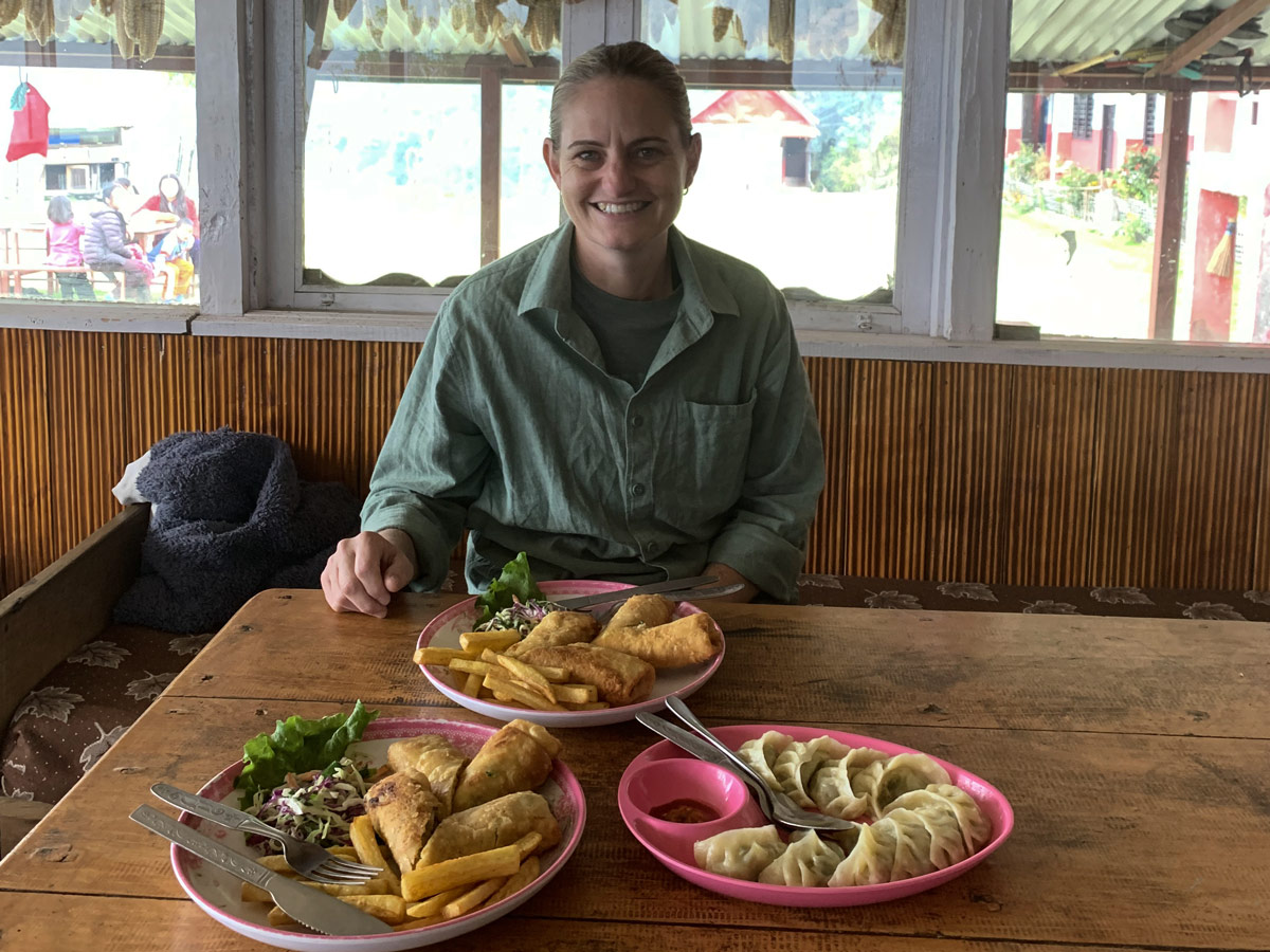Is Annapurna Base Camp Trek Suitable for Beginners? 7 Trekker enjoying lunch during ABC trek