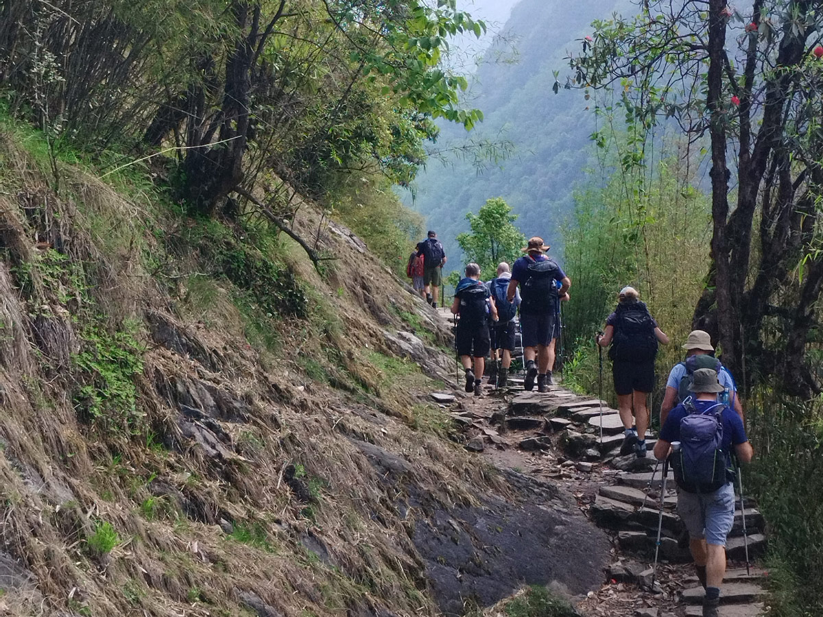 Is Annapurna Base Camp Trek Suitable for Beginners? 2 Trekkers on their way to Bamboo