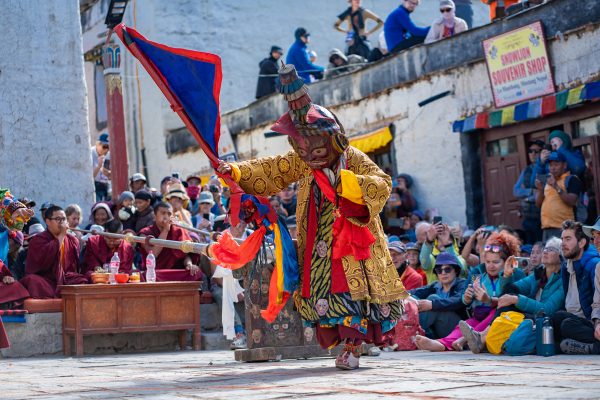 Monk performing ceremonial dance at the Tiji Festival.