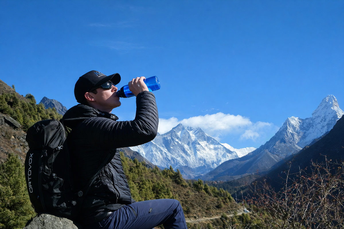 Drinking Water on the Everest Base Camp Trek 1 Drinking water during EBC trek