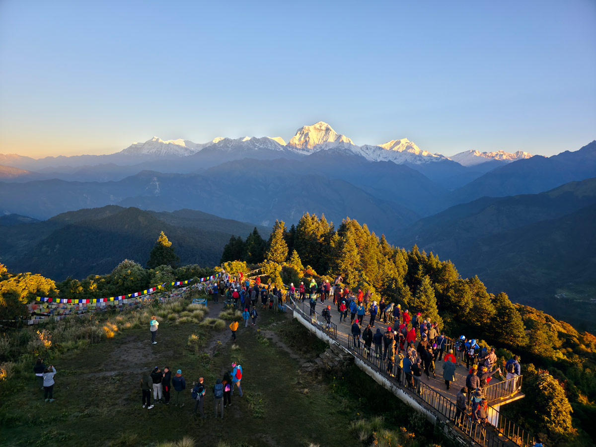 Annapurna Base Camp Trek Distance 5 Golden sunrise from Poon Hill