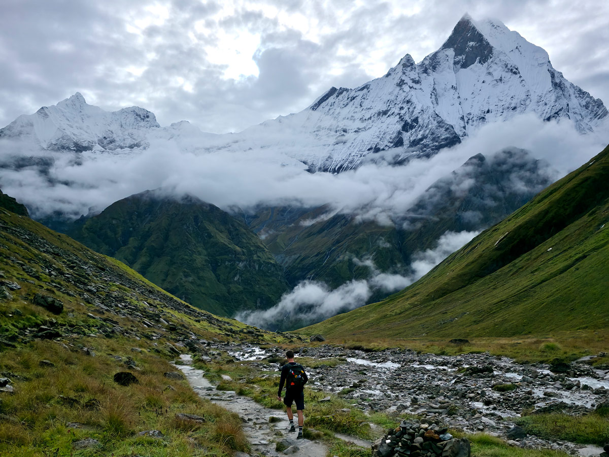 Annapurna Base Camp Trek Distance 9 Trekker returning from Annapurna base camp