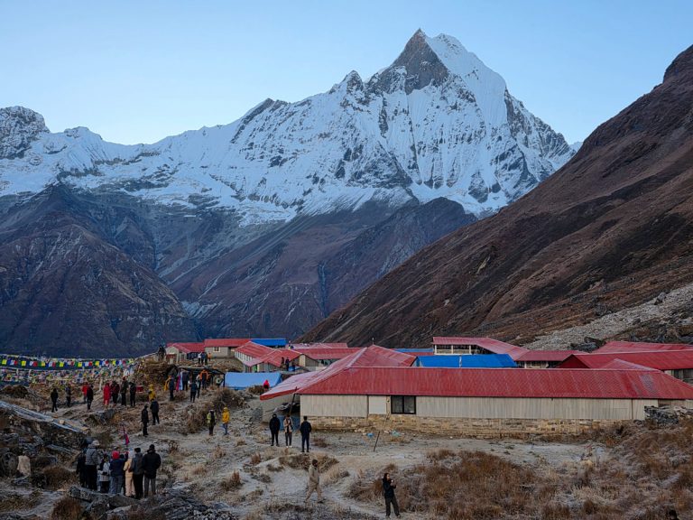 Early morning view of Machapuchare from Annapurna Base Camp