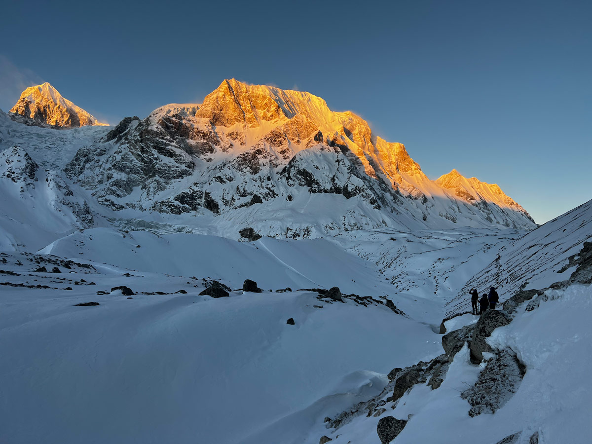 Best Time for Manaslu Circuit Trek 3 Sunrise on the way to Larkya La Pass
