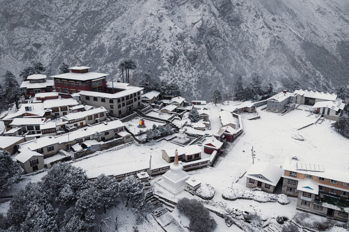 Tengboche after snowfall Tengboche after snowfall