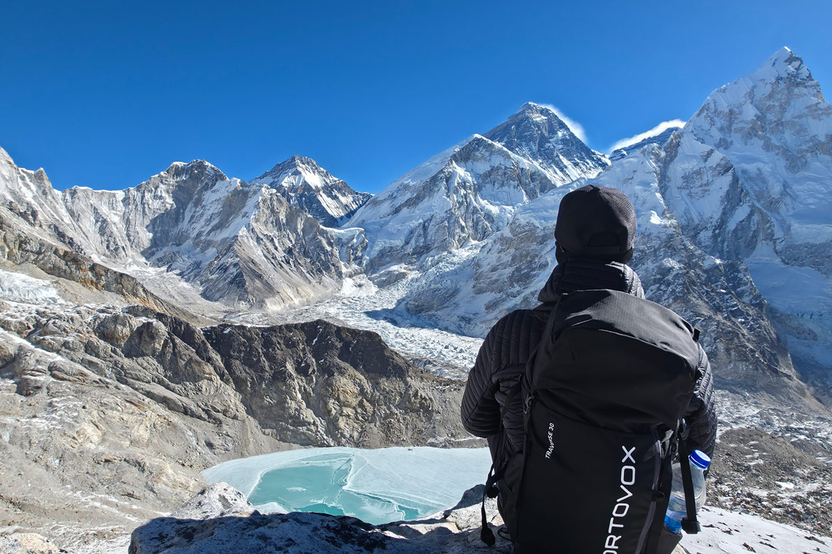 Taking-in-the-view-of-Mount-Everest-from-Kala-Patthar Taking in the view of Mount Everest from Kala Patthar