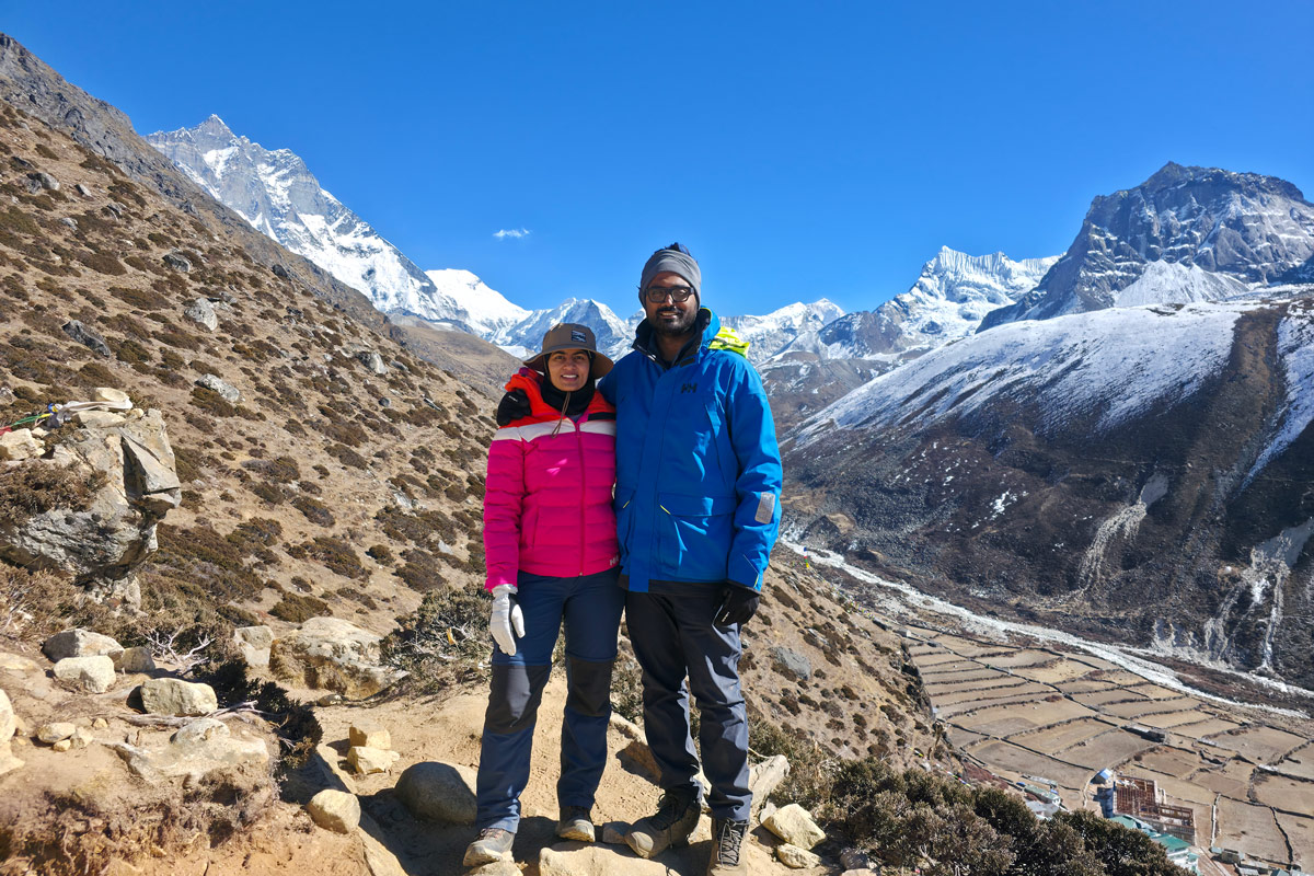 Hiking to Nangkartsang peak for acclimatization in Dingboche Hiking to Nangkartsang peak for acclimatization in Dingboche