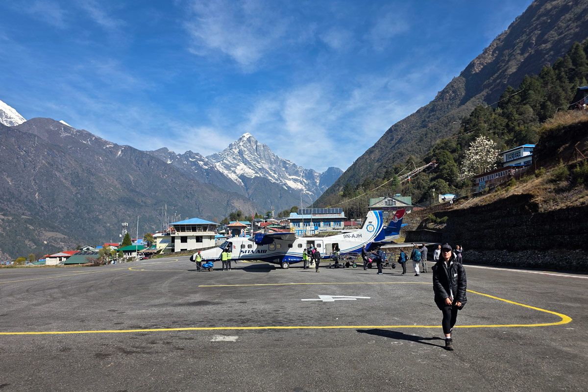 Top Attractions of Everest Base Camp Trek 2 An aircraft after landing at Lukla airport