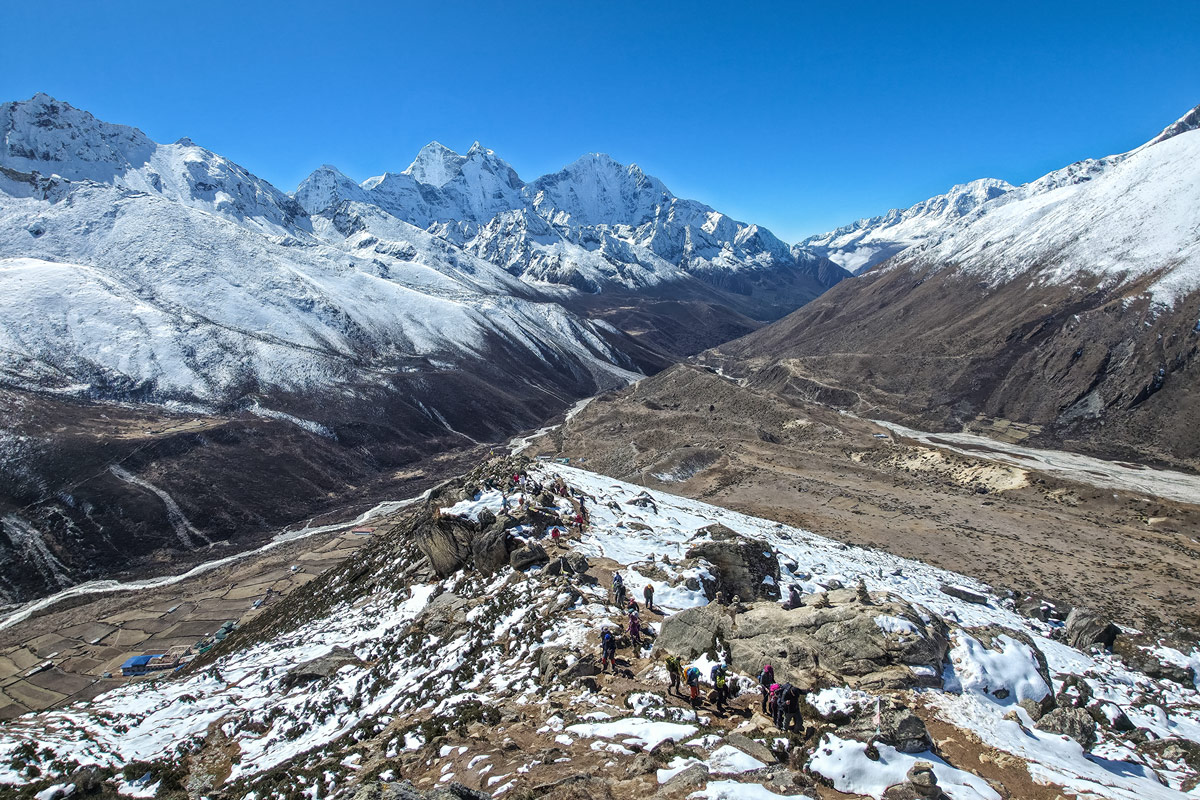Stunning mountain vista during acclimatization hike to Nangkartsang Peak Stunning mountain vista during acclimatization hike to Nangkartsang Peak