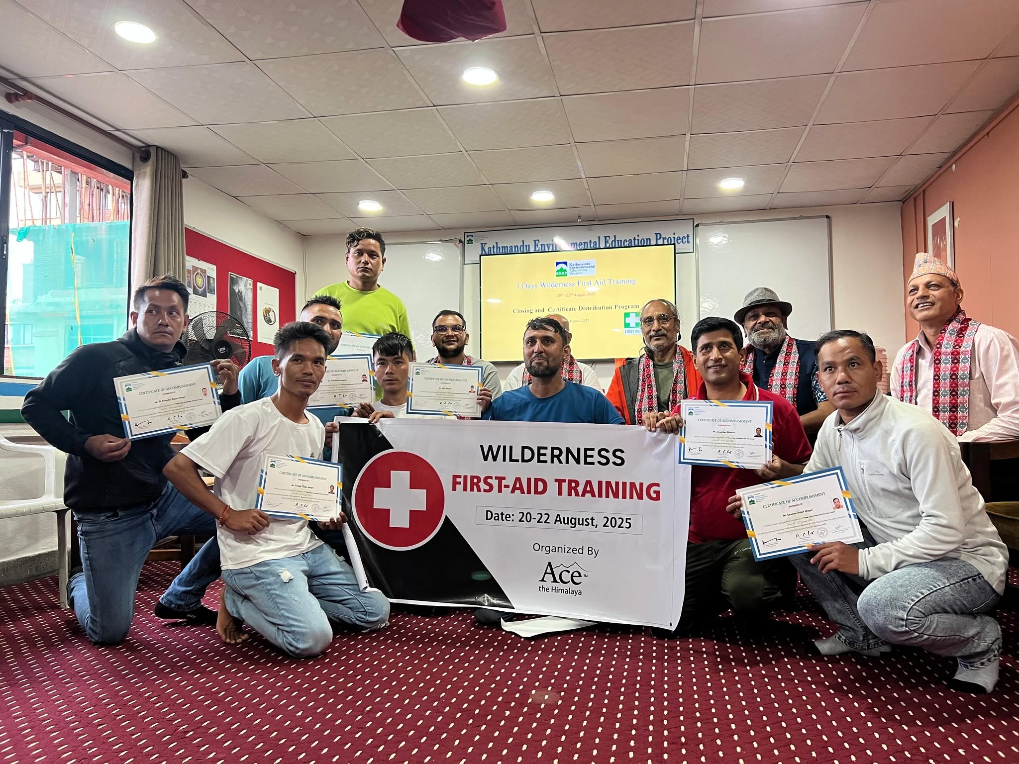 Wilderness First Aid Training at Ace the Himalaya 9 Guides with First Aid Training Completion Certificate