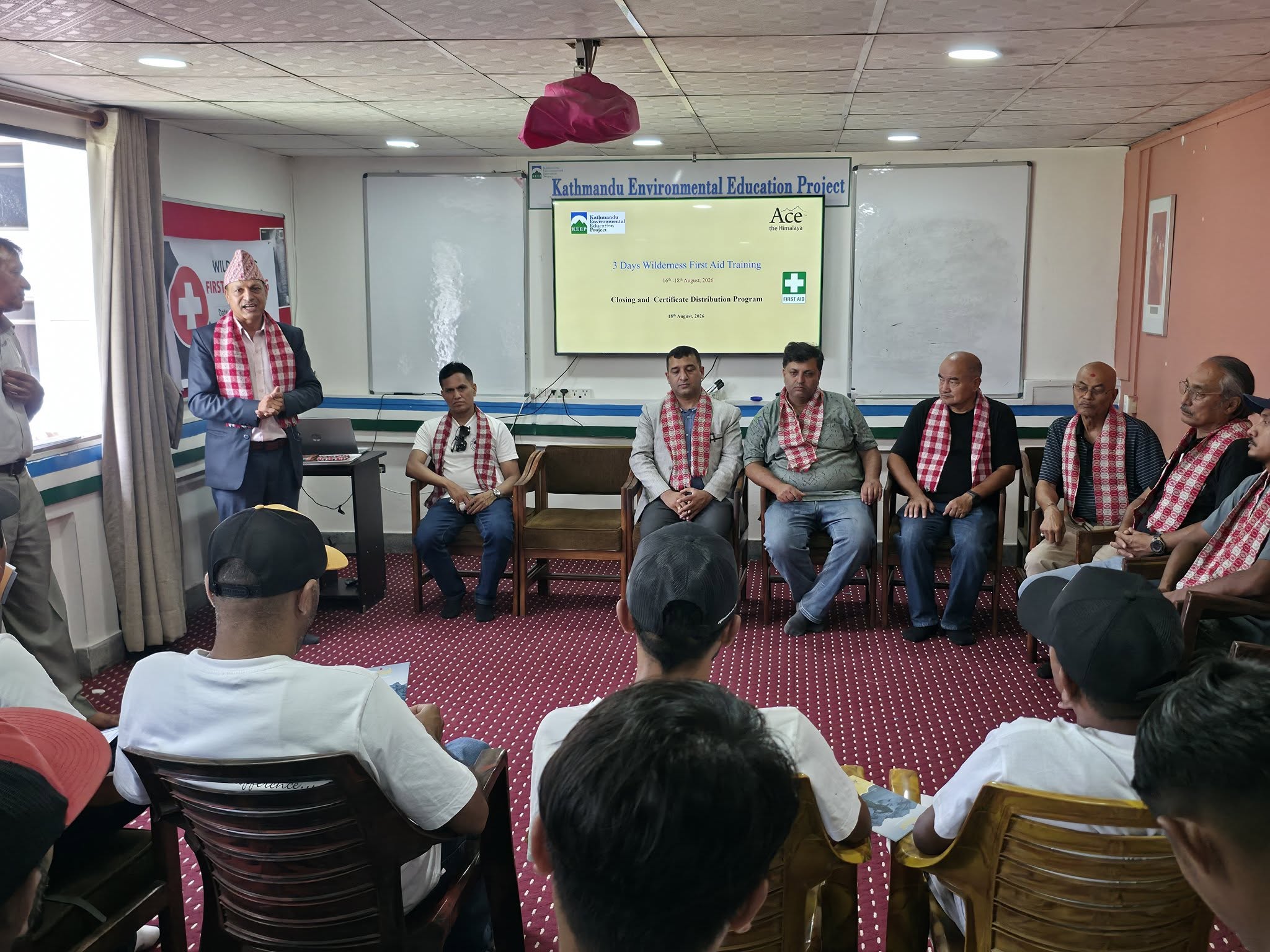 Wilderness First Aid Training at Ace the Himalaya 5 Certification distribution program after completing First Aid training