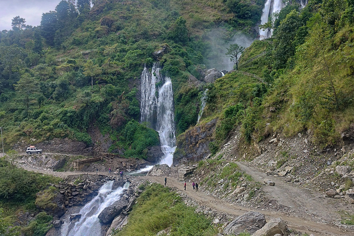 Can a First-Timer Trek the Manaslu Circuit? 5 Nyauli Waterfall on Manaslu Circuit trek
